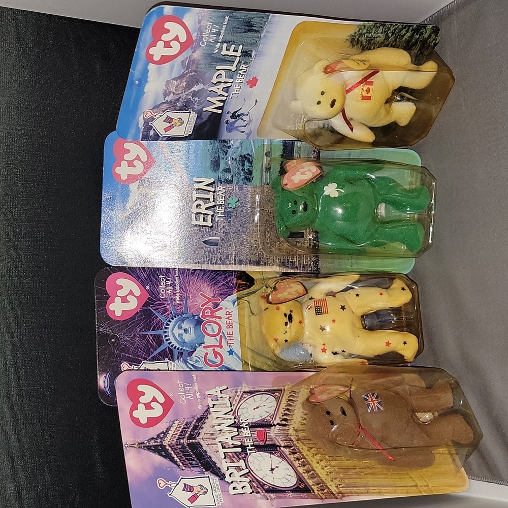 Complete Set of Four 1999 McDonalds Beanie Bears